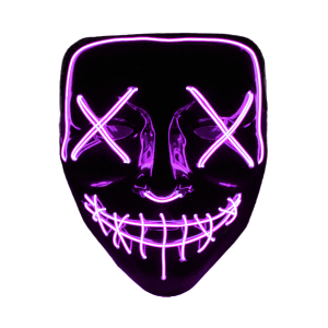 The Purge El Wire Halloween LED Mask Svart (Lila)
