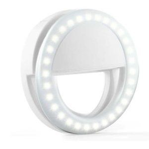 Universell Selfie Lampa / Ring med Olika Ljuslägen Vit/Silver