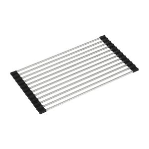 Rullbart Diskställ i Rostfritt Stål – Hopvikbart 37 x 23 cm