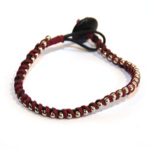 Svart och rosa armband (S)