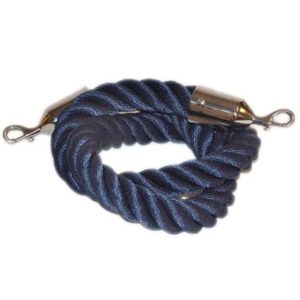Avspärrningsrep ø38mm 1,5m royal blå m/krom krokar