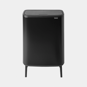 Touch bin 60L med ben, matt svart 130229