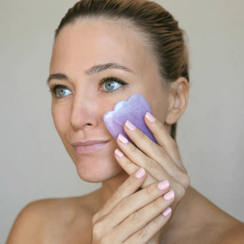 Naturlig Gua Sha Sten – Äkta Mineralsten – Rosenkvarts Stor - Bild 6