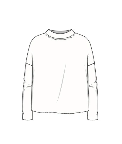 Oversize merinotröja med bred halsmudd - Arctic Melange - Bild 6