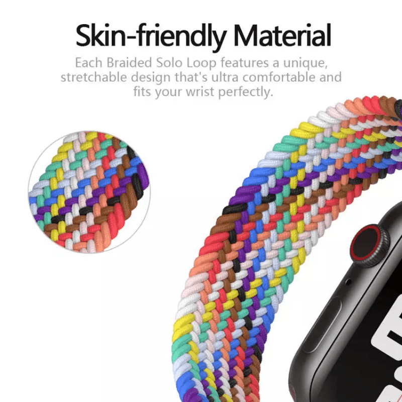 Flätat Armband för Apple Watch 38/40/41 mm Färgglad M - Bild 3