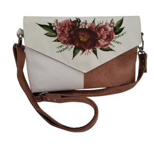 Vit och rosa crossbodyväska
