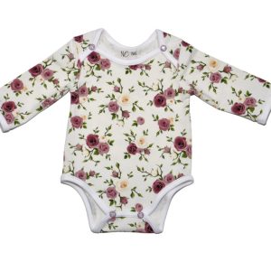 Vit body med rosor (strl 56)