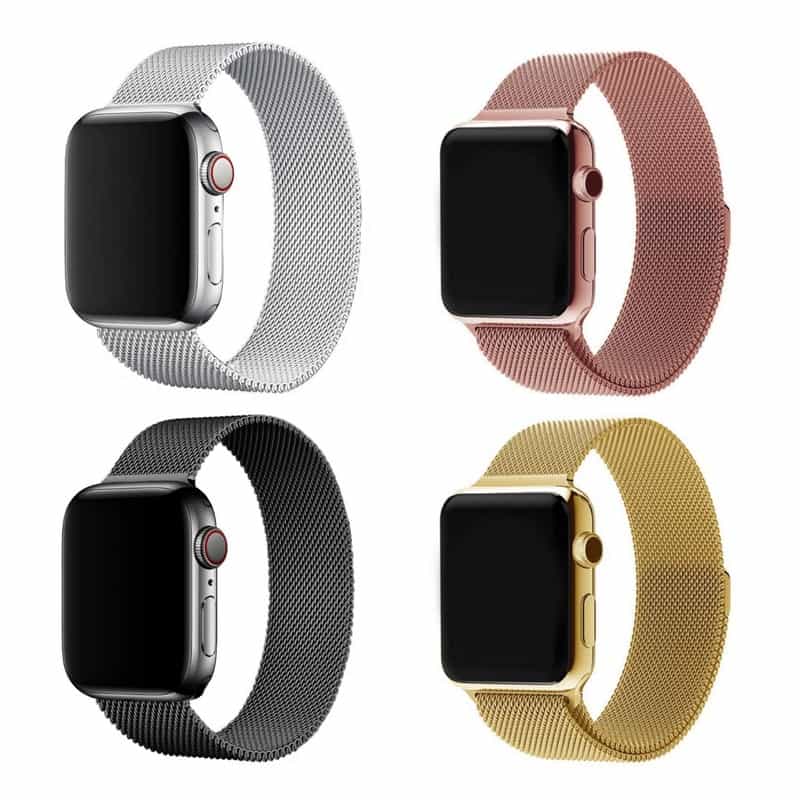 Apple Watch 38 / 40 mm Milanese Loop Metall Armband Svart - Bild 4
