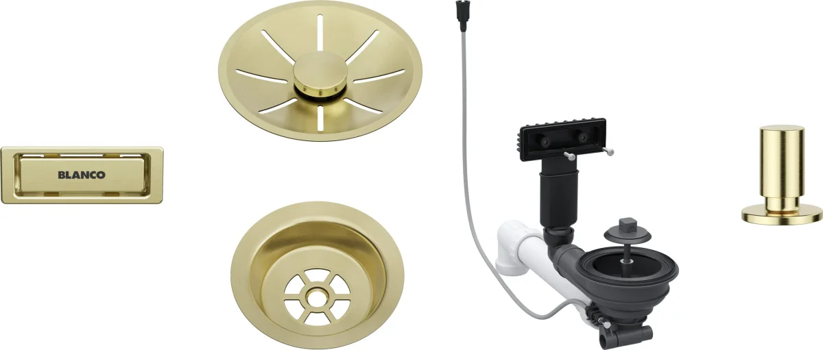BLANCO Infino Rörset Enkel med Popup – Satin Gold - Bild 2