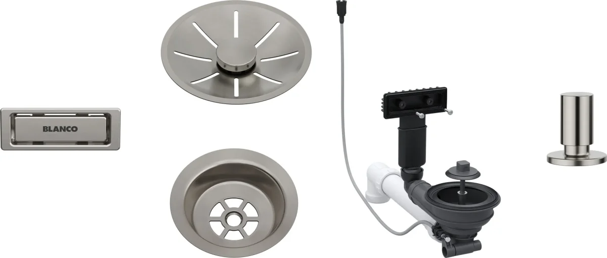 BLANCO Infino Rörset Enkel med Popup – Satin Platinum