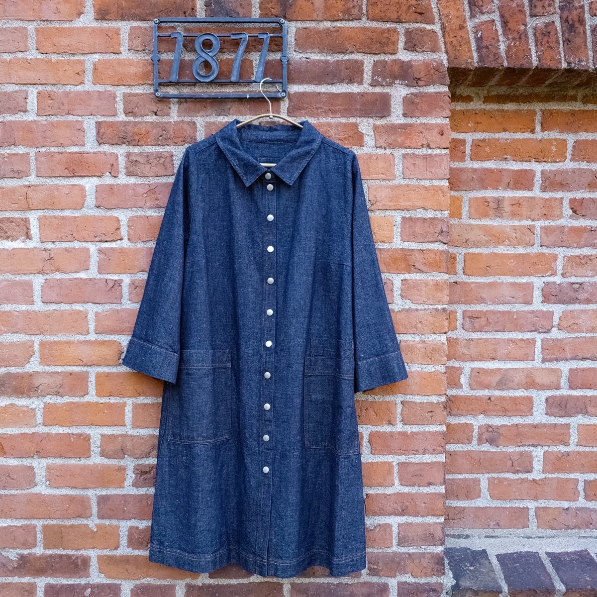 McVERDI A-line jacka i hampa och ekologisk bomull - Blå denim - Bild 2