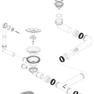 BLANCO Rörset 1×3,5″ + 1,5″ InFino u. Pop-Up, Keramik