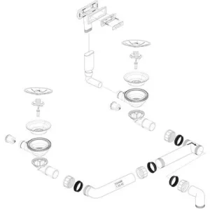BLANCO Rörset 2×3,5″ InFino u. Pop-up 1x Breddavlopp, Subline