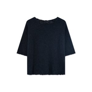 Oversize tröja med trekvartsärm - by basics merino bubble wool