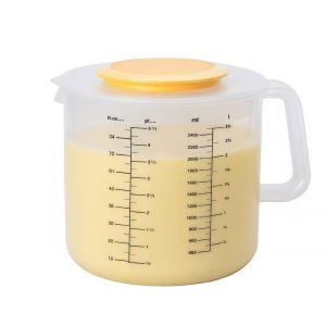 Genomskinlig behållare med mått och lock 2500 ml Gofrex